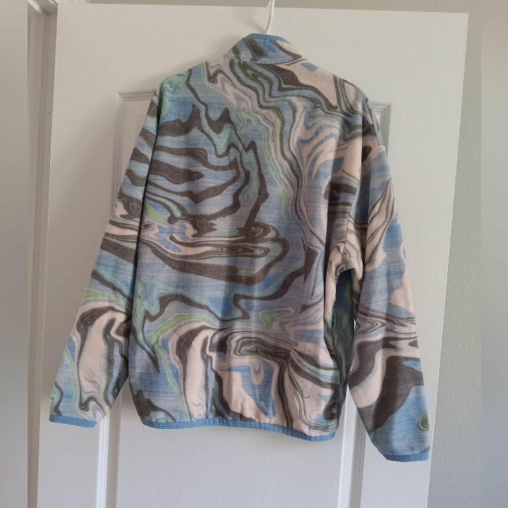 ASOS Design Oversized Zip-up Fleece Jacket with Marble Print Unisex - Picture 4 of 8